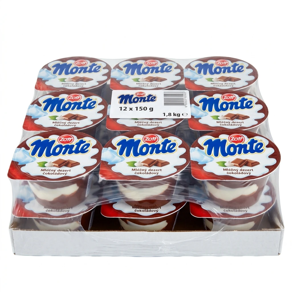 Zott Monte Mléčný dezert čokoládový chlaz. 12 x 150 g