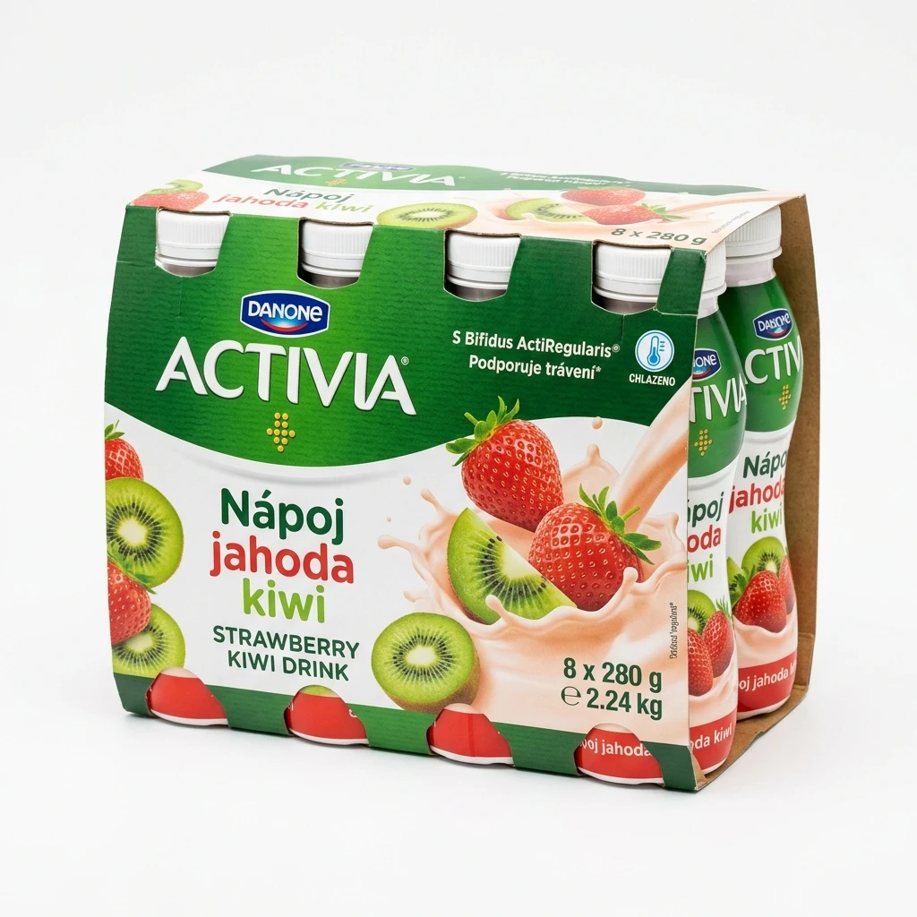 ACTIVIA Nápoj jahoda kiwi chlaz. 8 x 280 g
