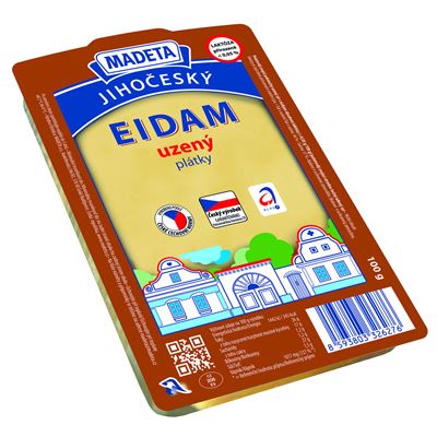 MADETA Jihočeský Eidam sýr uzený 44 % plátky chlaz. 100 g