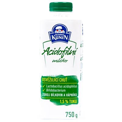 MLÉKÁRNA KUNÍN Mléko acidofilní chlaz. 750 g