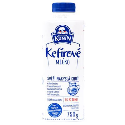 MLÉKÁRNA KUNÍN Mléko kefírové chlaz. 750 g