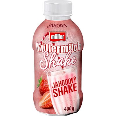 Müllermilch Shake mléčný nápoj MIX I (jahoda, mléčná čokoláda) chlaz. 400 g