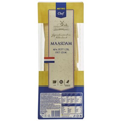 METRO Chef Maasdamer 45% plátky chlaz. 1 kg