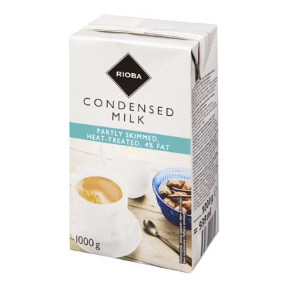 RIOBA Mléko kondenzované 4 % 1 kg UHT