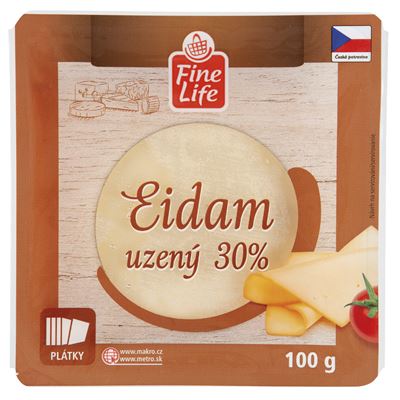 Fine Life Eidam uzený 30 % plátky chlaz. 100 g