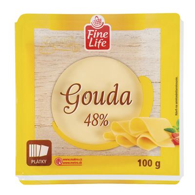 Fine Life Gouda 48 % plátky chlaz. 100 g