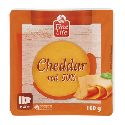 Fine Life Cheddar Red 50 % plátky chlaz. 100 g