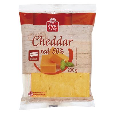 Fine Life Red Cheddar 50 % bloček chlaz. 200 g