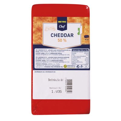 METRO Chef Cheddar 50 % chlaz. cca 1,75 kg