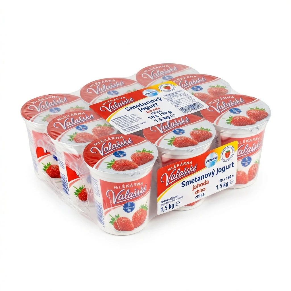MLÉKÁRNA VALAŠSKÉ MEZIŘÍČÍ Smetanový jogurt jahoda chlaz. 10 x 150 g
