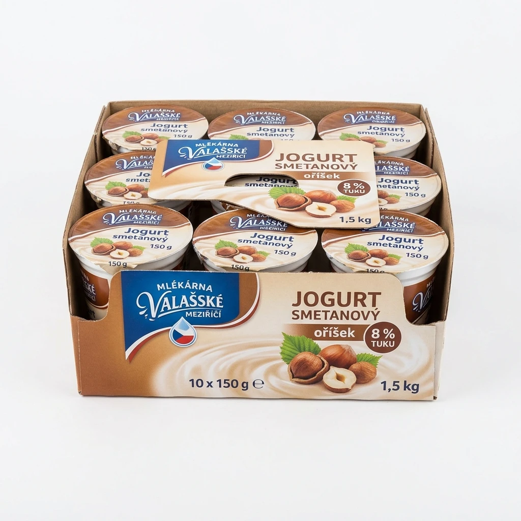 MLÉKÁRNA VALAŠSKÉ MEZIŘÍČÍ Jogurt smetanový oříšek 8 % tuku chlaz. 10 x 150 g