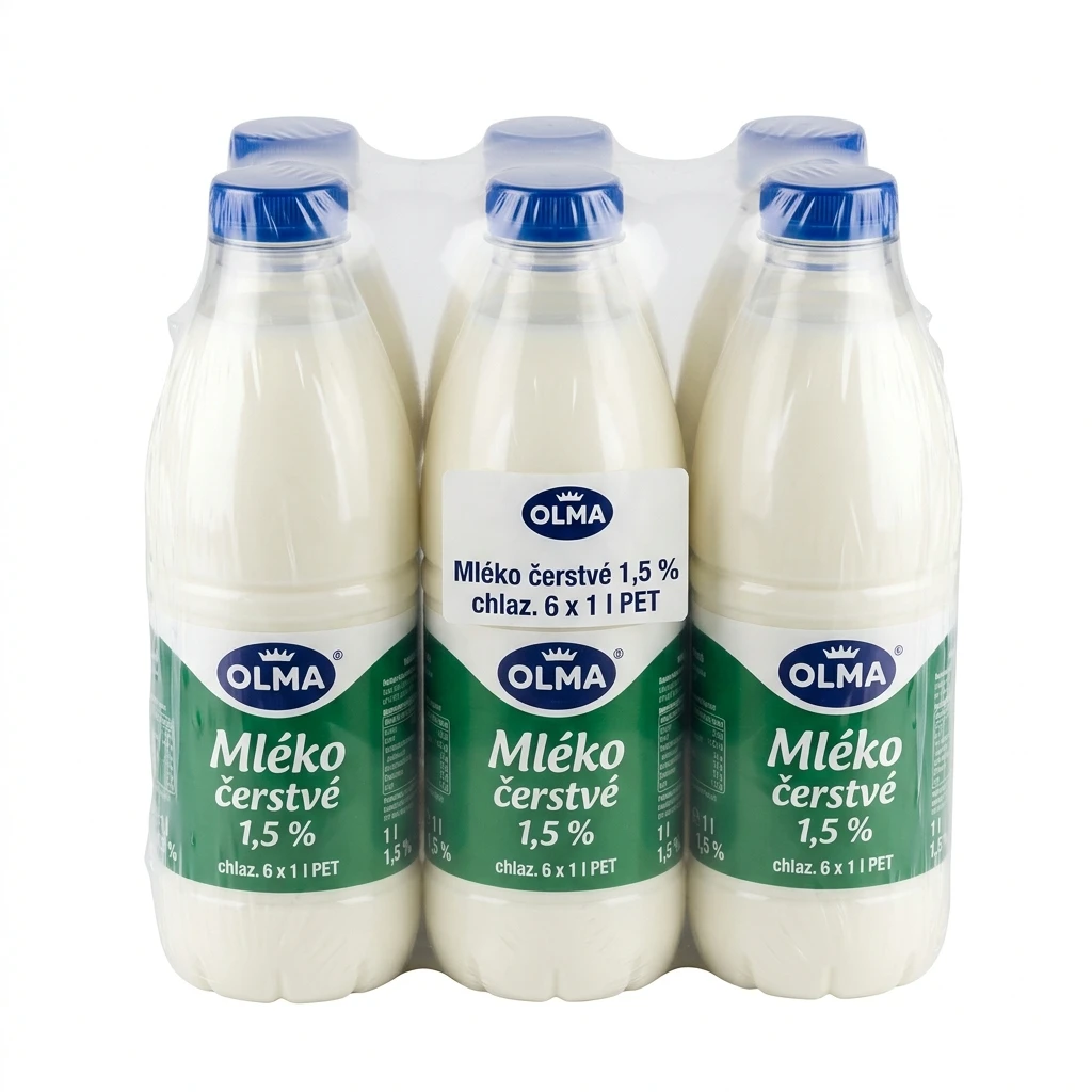 OLMA Mléko čerstvé 1,5 % chlaz. 6 x 1 l PET