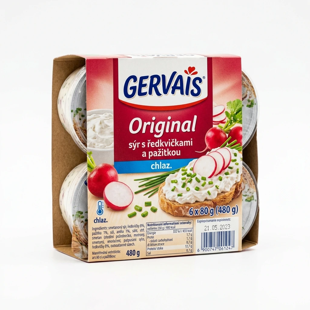 GERVAIS Original sýr s ředkvičkami a pažitkou chlaz. 6 x 80 g