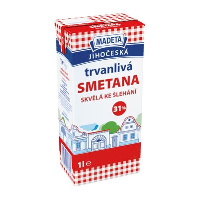 MADETA Jihočeská Smetana ke šlehání 31 % 1 l UHT