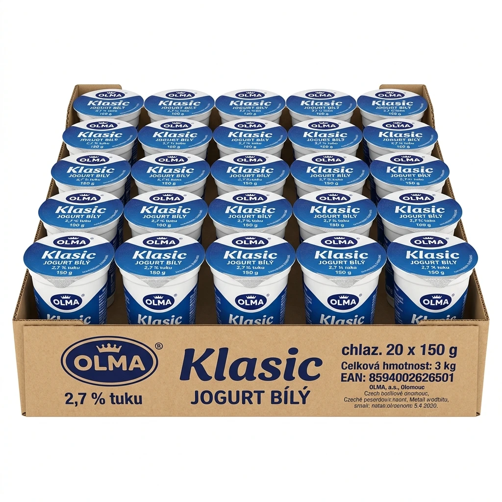 OLMA Klasic jogurt bílý 2,7 % tuku chlaz. 20 x 150 g