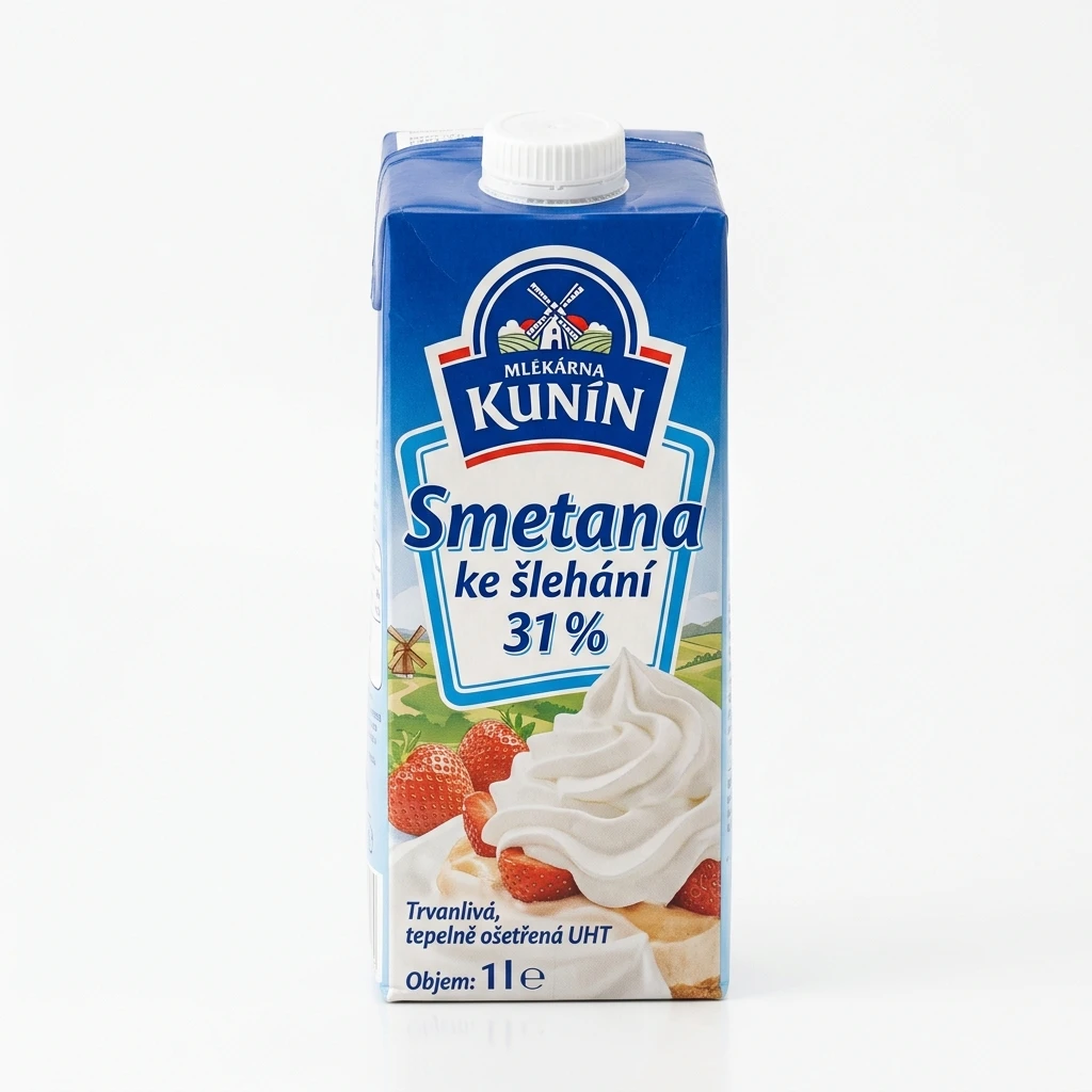 MLÉKÁRNA KUNÍN Smetana ke šlehání 31 % 4 x 1 l
