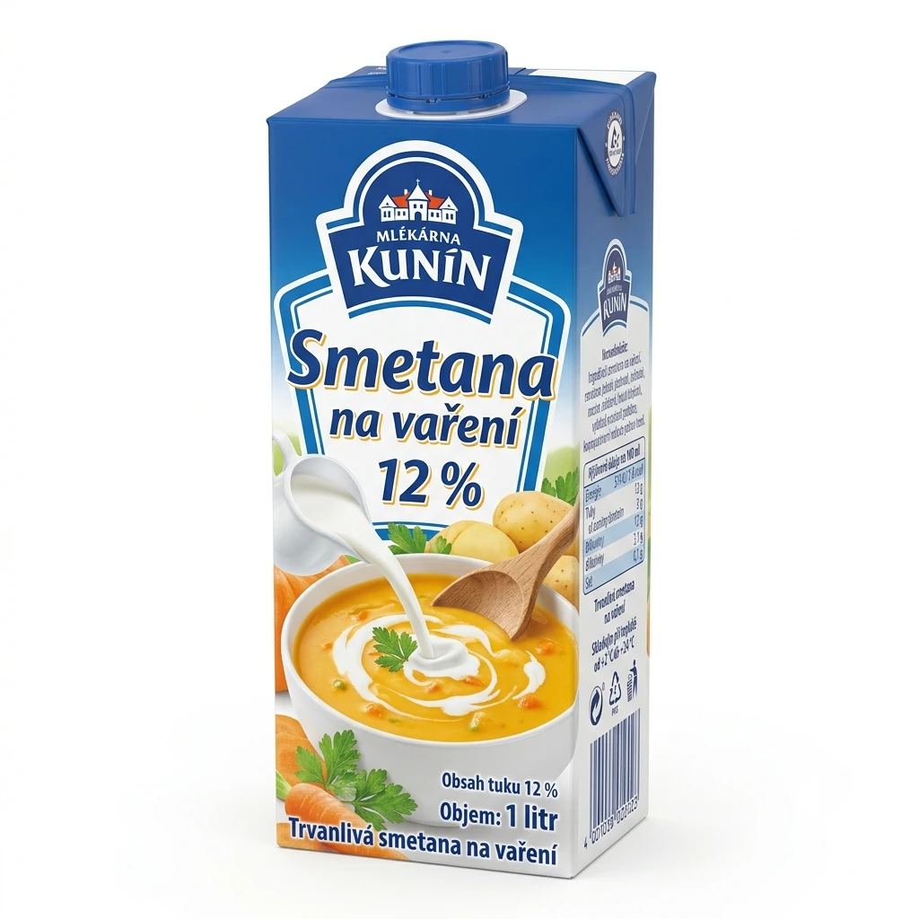 MLÉKÁRNA KUNÍN Smetana na vaření 12 % 4 x 1 l