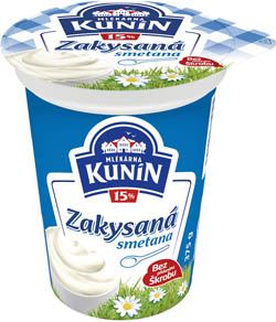 MLÉKÁRNA KUNÍN Smetana zakysaná 15 % chlaz. 375 g