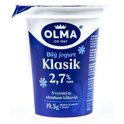 OLMA Klasik Jogurt bílý 2,7 % tuku chlaz. 400 g