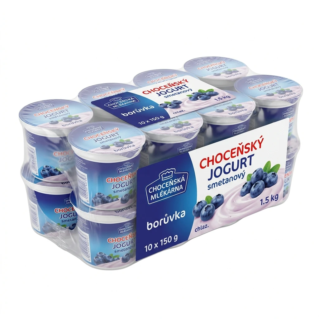 Choceňská mlékárna Choceňský Jogurt smetanový borůvka chlaz. 10 x 150 g