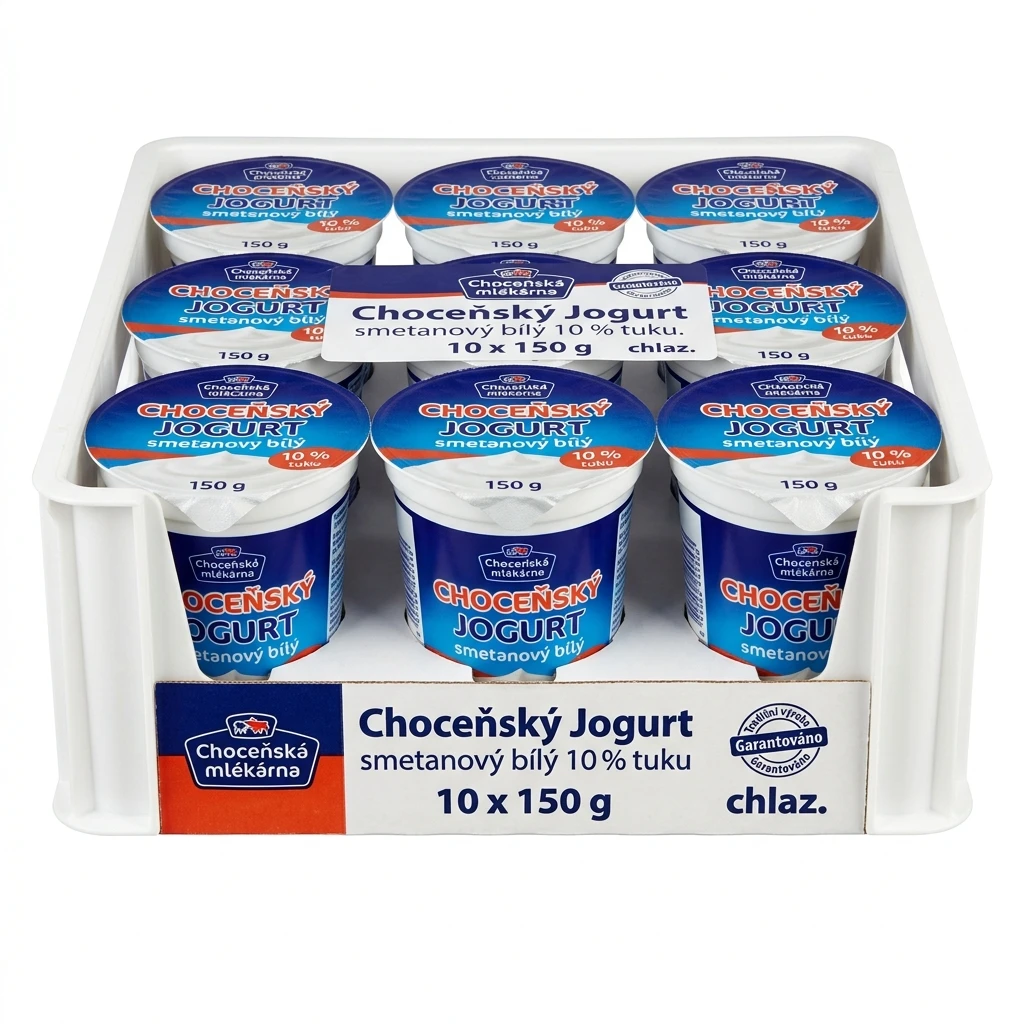 Choceňská mlékárna Choceňský Jogurt smetanový bílý 10 % tuku chlaz. 10 x 150 g