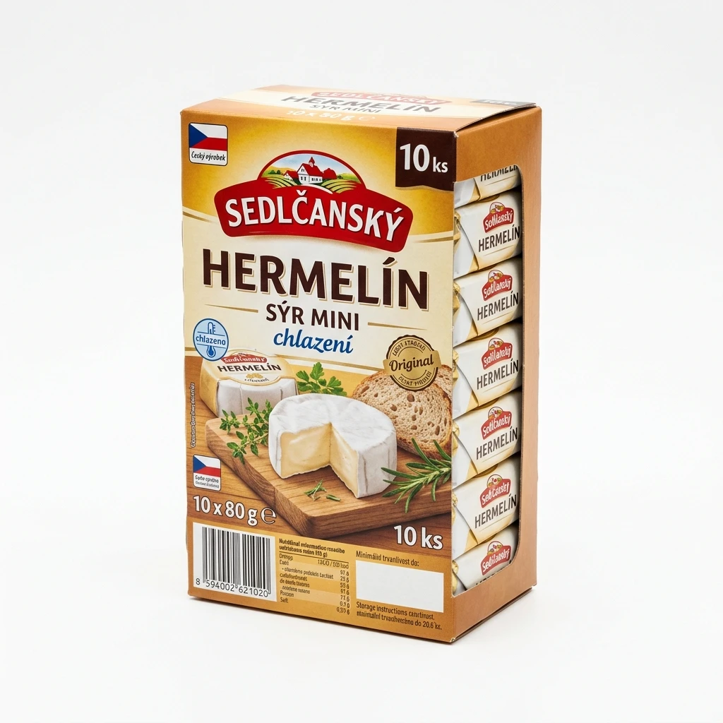 Sedlčanský Hermelín Sýr mini chlaz. 10 x 80 g