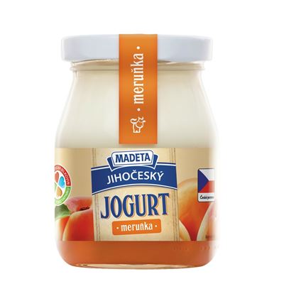 MADETA Jihočeský jogurt meruňka 2,5 % tuku chlaz. 200 g ve skle