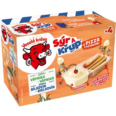 Veselá kráva Sýr a křup pizza tyčinky chlaz. 140 g