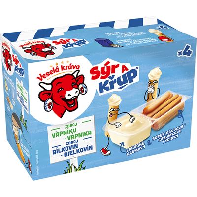Veselá kráva Sýr a křup přírodní chlaz. 140 g/4 ks
