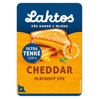 LAKTOS Cheddar ultra tenké plátky chlaz. 130 g