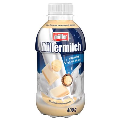 Müllermilch Mléčný nápoj bílá čokoláda makadamový ořech 400 g