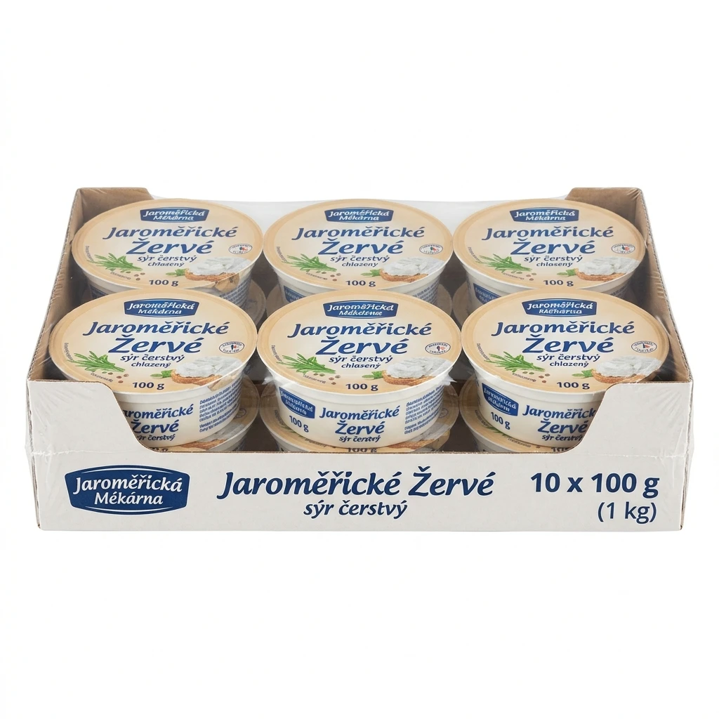 JAROMĚŘICKÁ MLÉKÁRNA Jaroměřické Žervé sýr čerstvý chlaz. 10 x 100 g