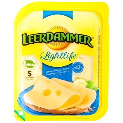 LEERDAMMER Lightlife sýr plátky chlaz. 100 g