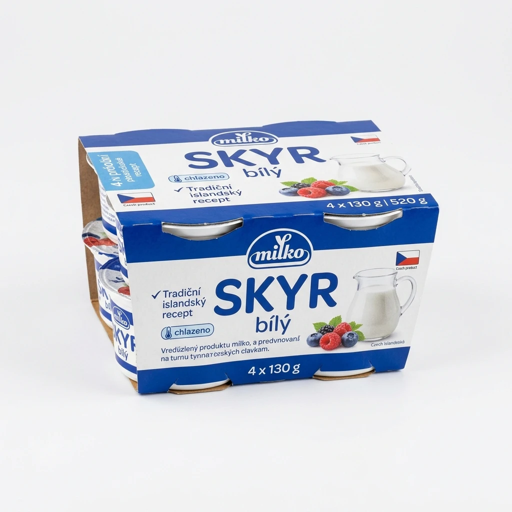 milko Skyr bílý chlaz. 4 x 130 g