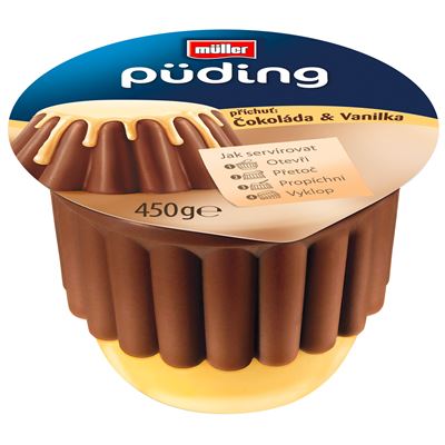 MÜLLER Püding čokoláda vanilka 450 g