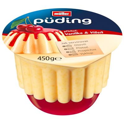 MÜLLER Püding krupice višeň 450 g