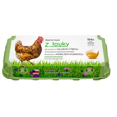 Vejce Z louky volný výběh 10 ks