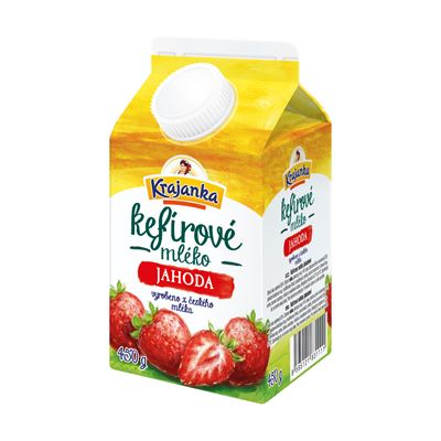 Krajanka Mléko kefírové 0,8 % jahoda chlaz. 450 g