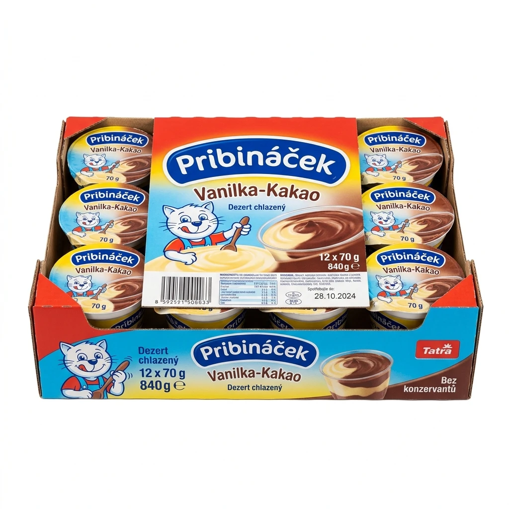 Pribináček dezert vanilka-kakao chlaz. 12 x 70 g