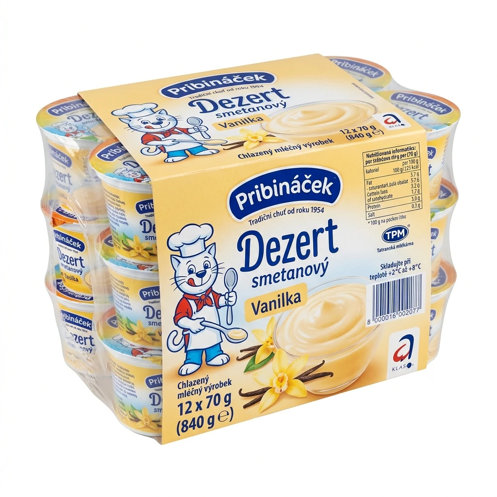 Pribináček dezert smetanový chlaz. 12 x 70 g