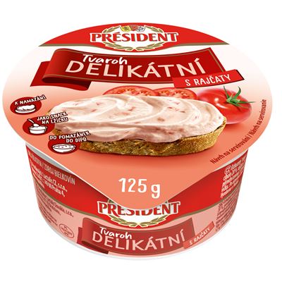 PRÉSIDENT Tvaroh delikátní s rajčaty 125 g