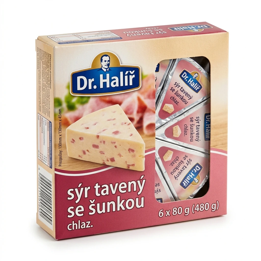 Dr. Halíř sýr tavený se šunkou chlaz. 6 x 80 g