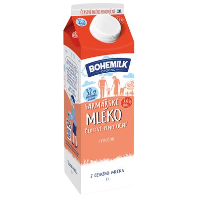 BOHEMILK Mléko farmářské čerstvé 3,6 % chlaz. 1 l