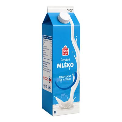 Fine Life Mléko čerstvé 1,5 % chlaz. 1 l