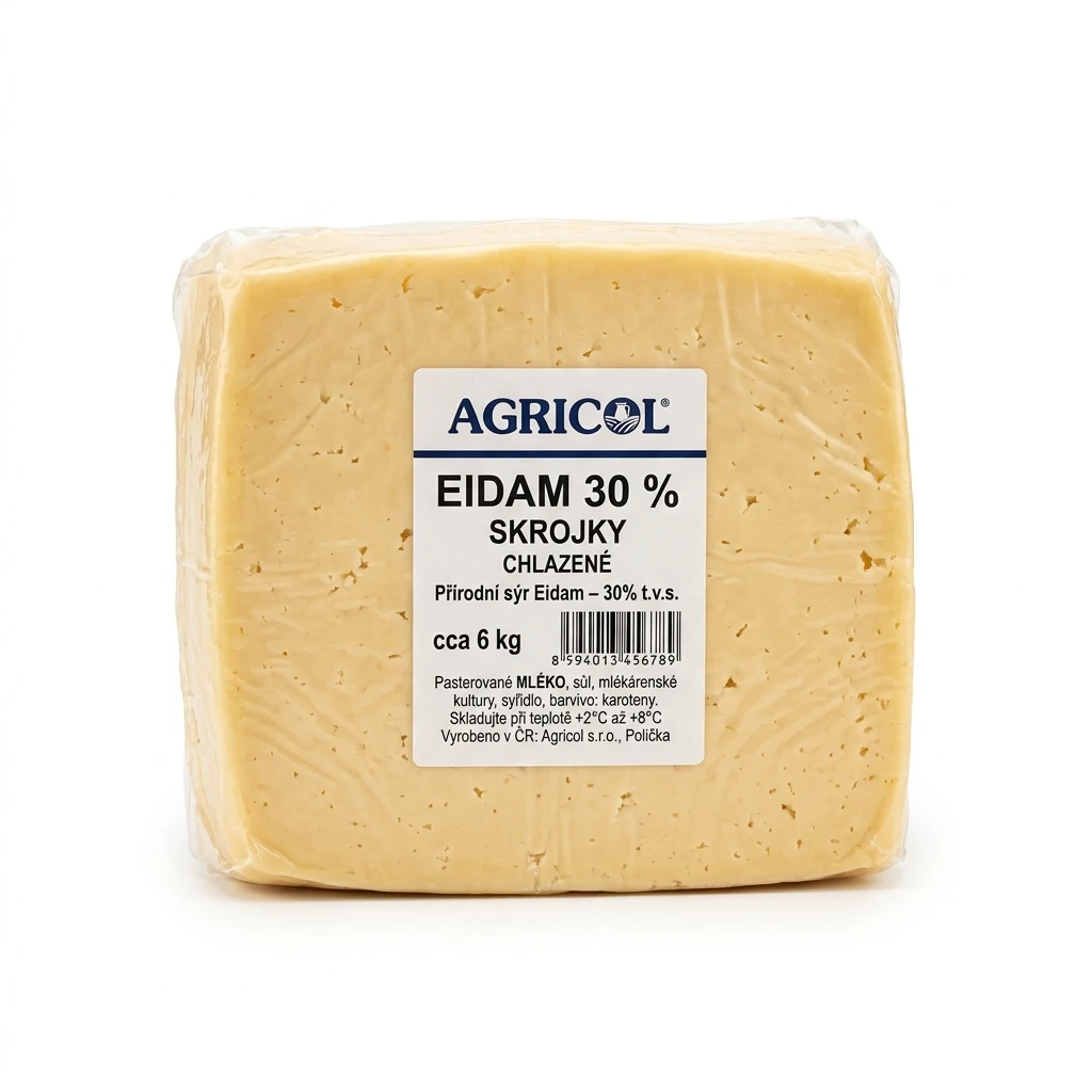agricol Eidam 30 % skrojky chlaz. cca 6 kg