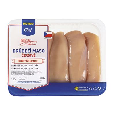 METRO Chef Výběrový kuřecí prsní řízek bez kůže ochranná atmos. chlaz. 1 kg