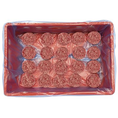 Hovězí burger pepř a sůl volně ložený chlaz. 20 x 80 g vlastní výroba