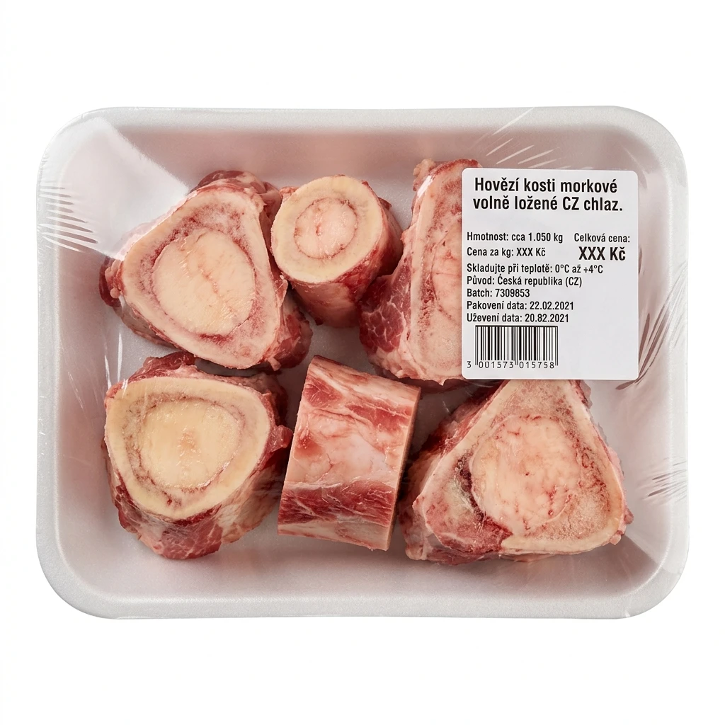 Hovězí kosti morkové volně ložené CZ chlaz. cca 1 kg