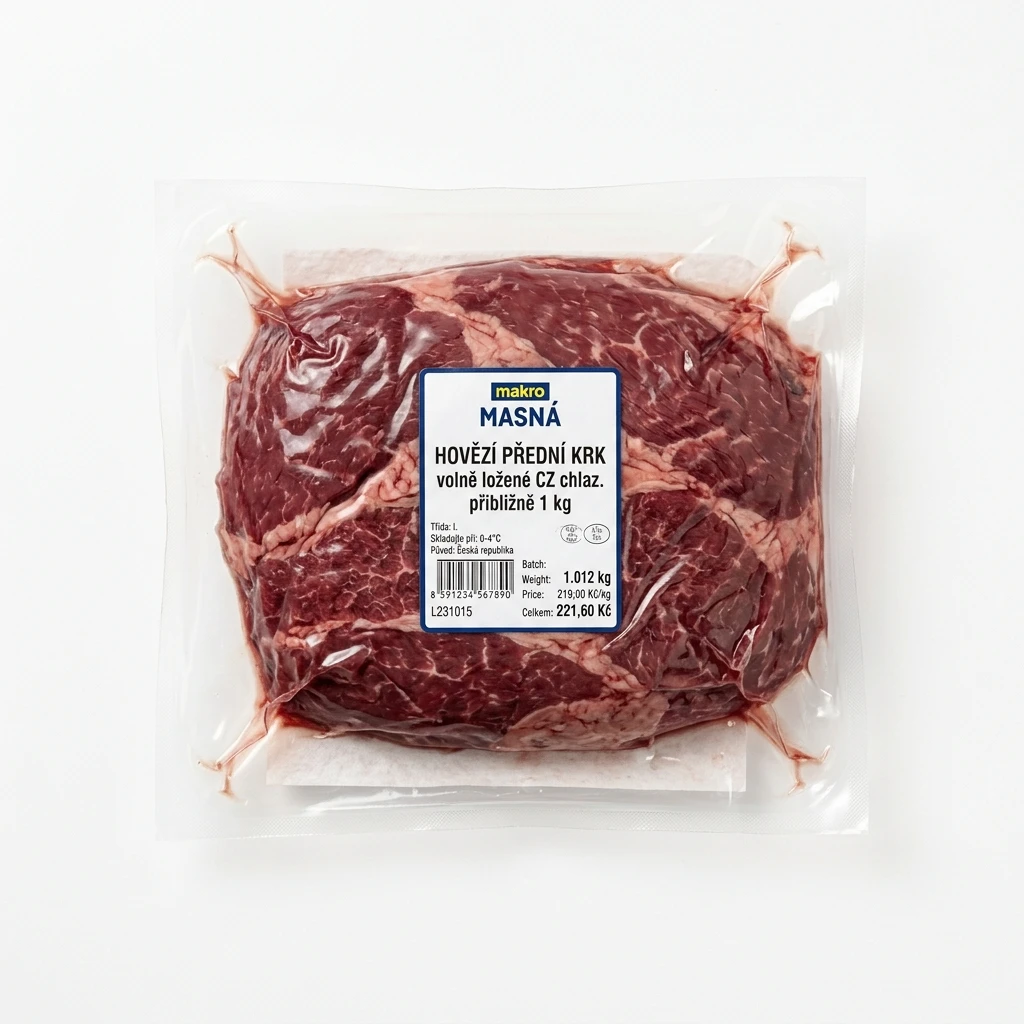 Hovězí přední krk volně ložené CZ chlaz. cca 1 kg