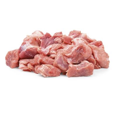 Vepřové kostky z plece 5 x 5 cm volně ložené chlaz. váž. cca 8 kg vlastní výroba